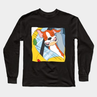 German Boxer Dog Car Drive Long Sleeve T-Shirt